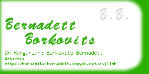 bernadett borkovits business card